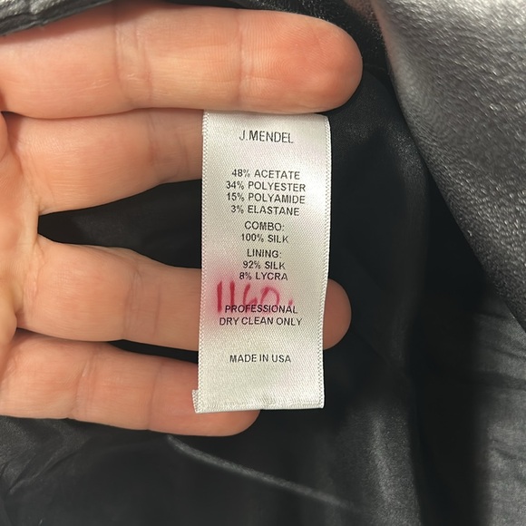 J. Mendel Black Faux Leather w/ Seamed Cut-outs SS Cropped Blouse/Top, Size US 8 - Picture 11 of 11